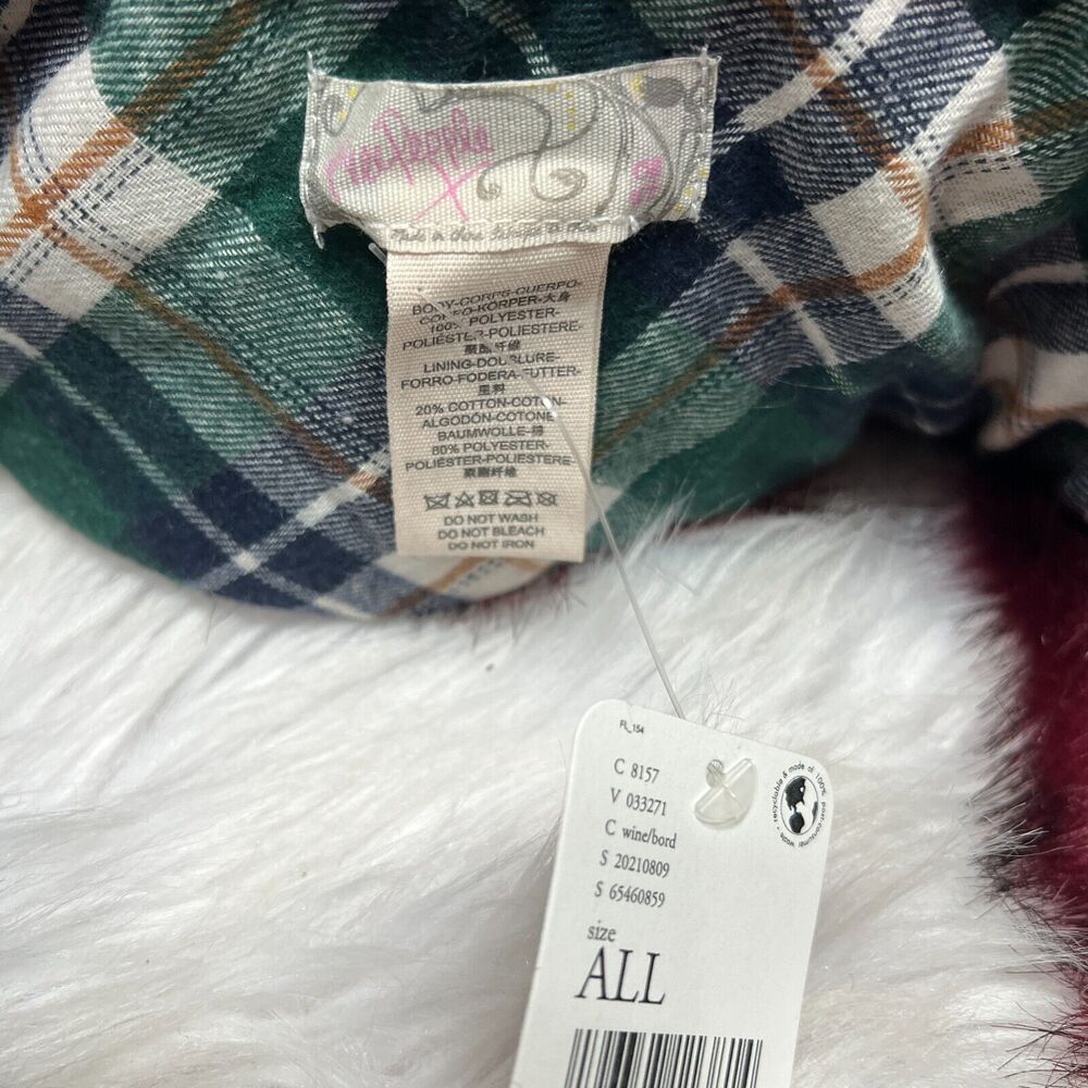 FREE PEOPLE JAGGER FAUX FUR SCARF COLLAR WINE - Picture 5 of 5